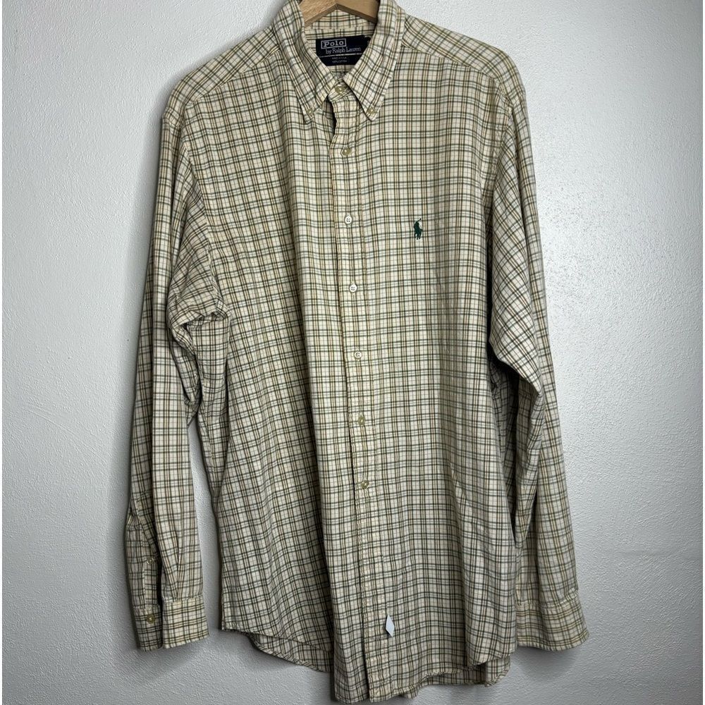 Polo by Ralph Lauren Beige Plaid Casual Button Down Shirt
